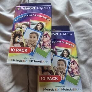 Polaroid Blue and Green Party Invitations Cards